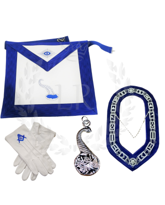 Senior Steward Masonic Regalia Set - Blue Lodge Officer Apron, Collar, Gloves & Jewel