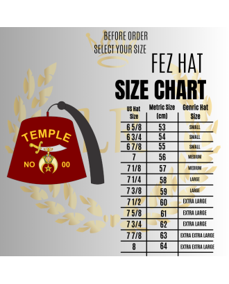 Custom Shriner Wool Fez Hat Rhinestone Lettering & Bullion Emblem