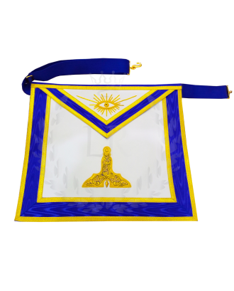 Masonic Senior Warden Officer Apron - Hand Embroidered Blue Lodge Regalia Faux Leather 