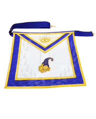 Masonic Junior Steward Officer Apron - Hand Embroidered Blue Lodge Regalia Faux Leather 
