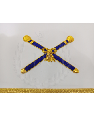 Masonic Marshal Officer Regalia Set - Hand Embroidered Apron, Chain Collar, Gloves & Jewel