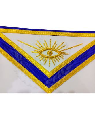 Masonic Chaplain Officer Apron - Hand Embroidered Blue Lodge Regalia Faux Leather 