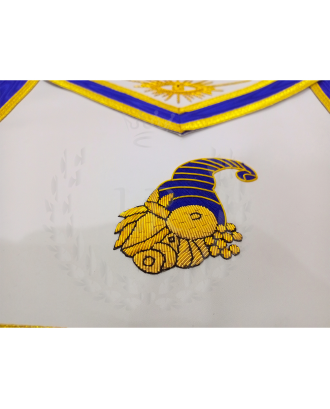 Masonic Senior Steward Officer Regalia Set - Hand Embroidered Apron, Chain Collar, Gloves & Jewel