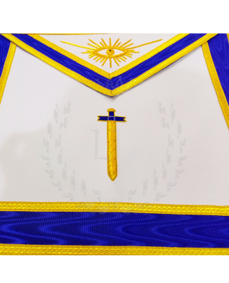 Masonic Tyler Officer Regalia Set - Hand Embroidered Apron, Chain Collar, Gloves & Jewel