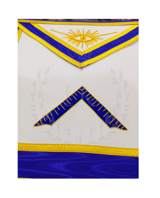 Masonic Worshipful Master Officer Regalia Set - Hand Embroidered Apron, Chain Collar, Gloves & Jewel