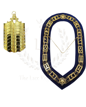 Masonic Regalia Blue Lodge Chaplain Golden Plated Premium Quality Chain Collar Jewel Deal