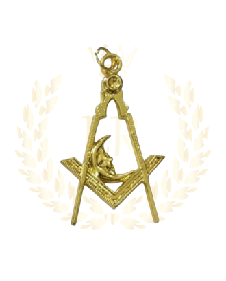 MASONIC REGALIA BLUE LODGE JUNIOR DEACON OFFICER JEWEL – GOLD-PLATED BRASS, STANDARD SIZE, CEREMONIAL STYLE