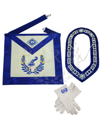 Senior Steward Blue Lodge Officer Regalia Set - Masonic Apron, Collar & Gloves