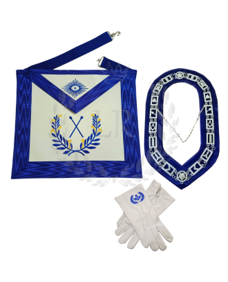 Master of Ceremonies Blue Lodge Officer Regalia Set - Masonic Apron, Collar & Gloves