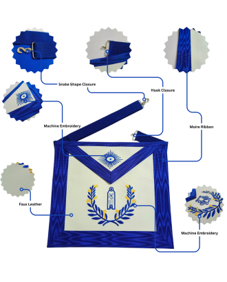 Junior Warden Blue Lodge Officer Apron Premium Masonic Regalia