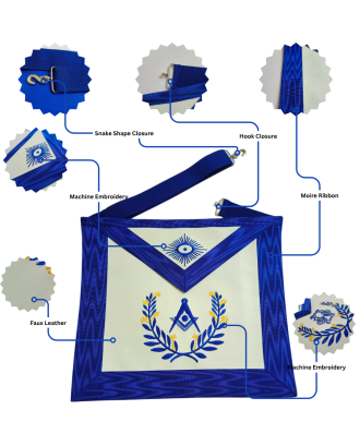 Senior Deacon Blue Lodge Officer Regalia Set - Masonic Apron, Collar & Gloves