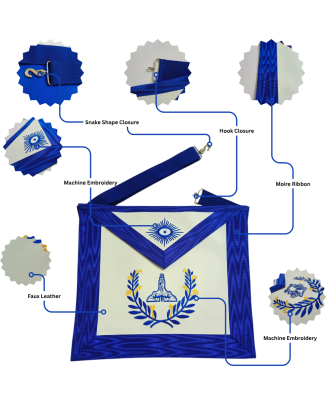 Senior Warden Blue Lodge Officer Regalia Set - Masonic Apron, Collar & Gloves