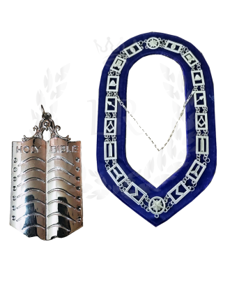Masonic Regalia Blue Lodge Chaplain Silver Plated Premium Quality Regular Chain Collar Jewel Deal